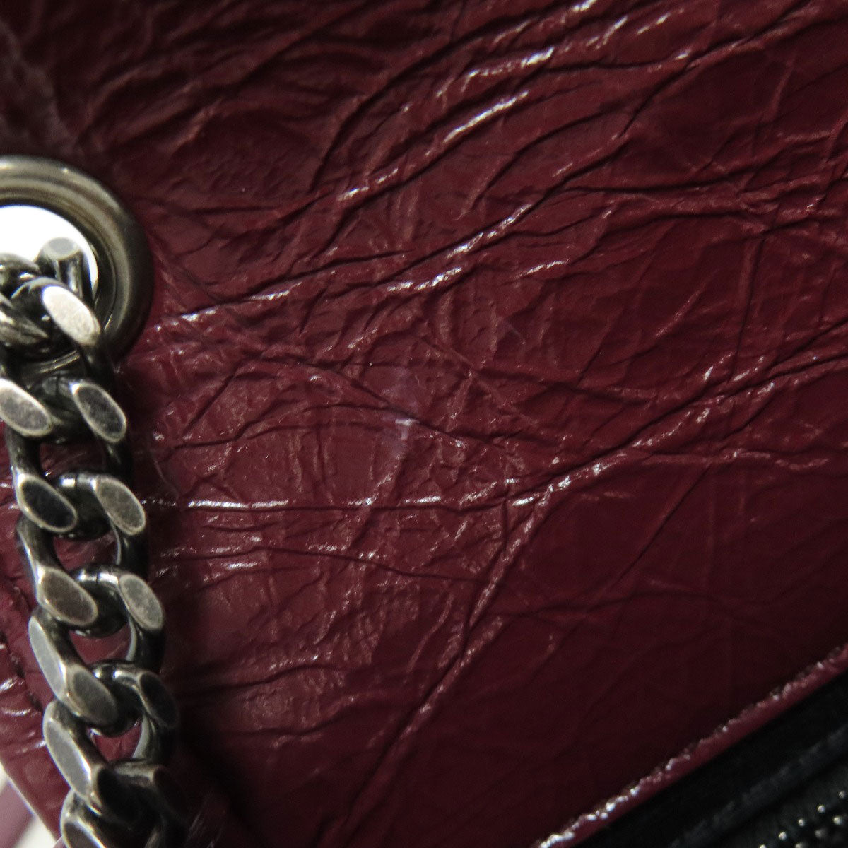 SAINT LAURENT サンローラン チェーンショルダー ショルダーバッグ カーフ レディース 中古