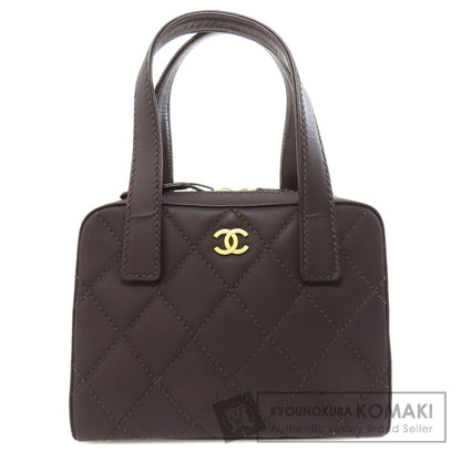 CHANEL シャネル ココマーク ワイルドステッチ ゴールド金具 ハンドバッグ カーフ レディース 中古