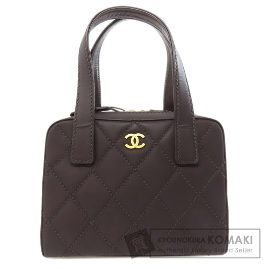 CHANEL シャネル ココマーク ワイルドステッチ ゴールド金具 ハンドバッグ カーフ レディース 中古