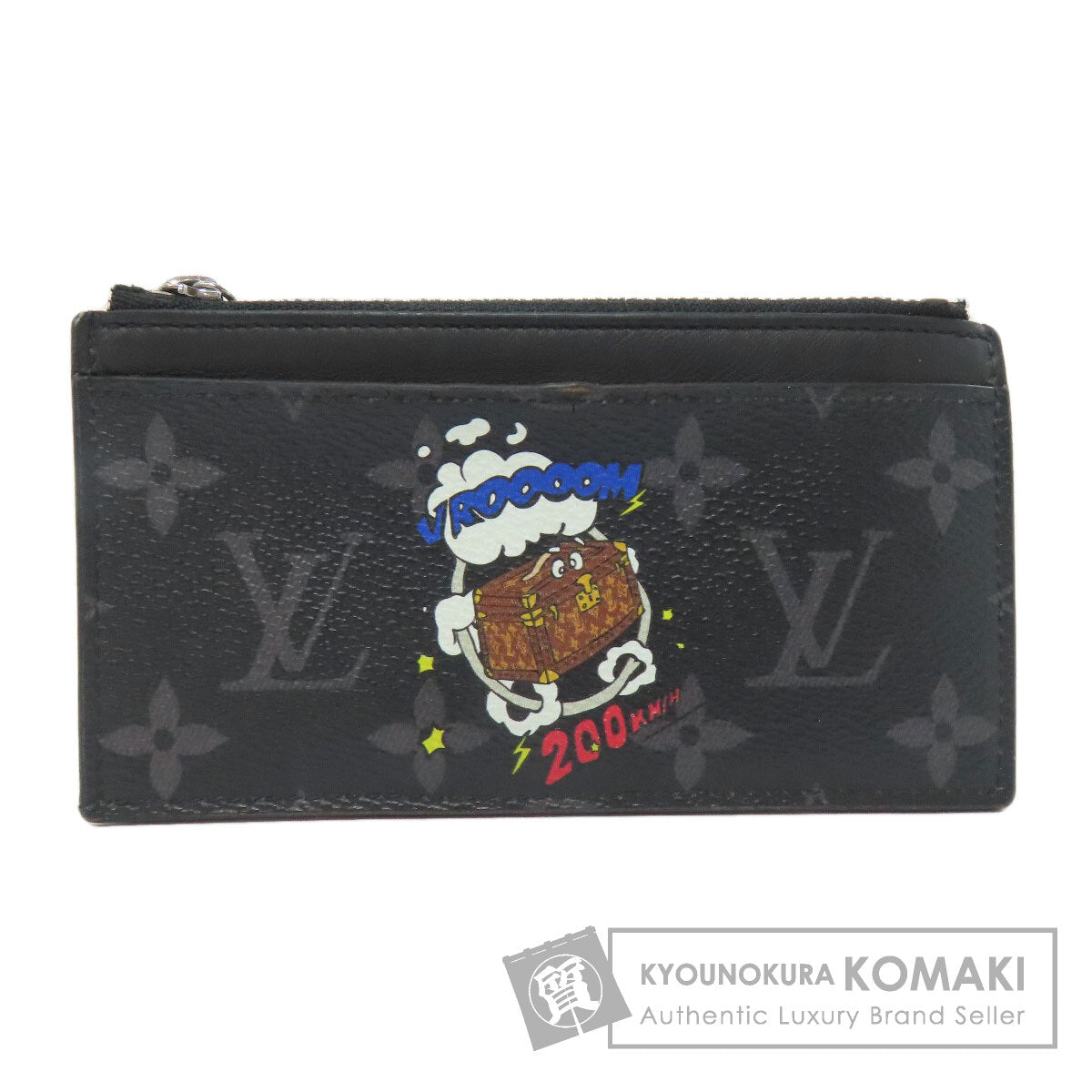 LOUIS VUITTON ルイヴィトン M80994 ジッピー・ドラゴンヌ トランクプリント コインケース モノグラムエクリプス レディース 中古