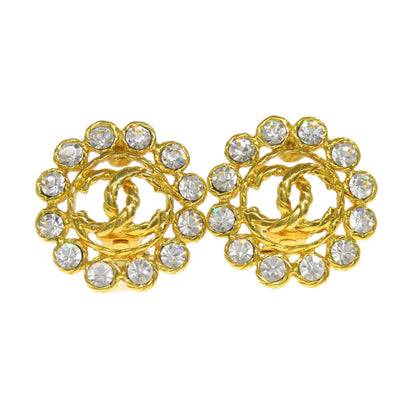 CHANEL シャネル ココマーク ラインストーン イヤリング 金属製 レディース 中古