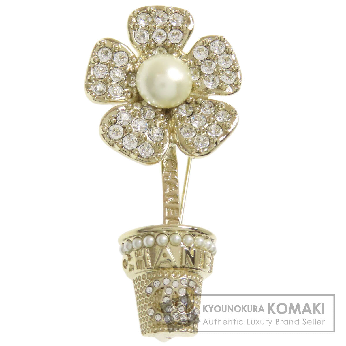CHANEL シャネル フラワー ブローチ 金属製 レディース 中古