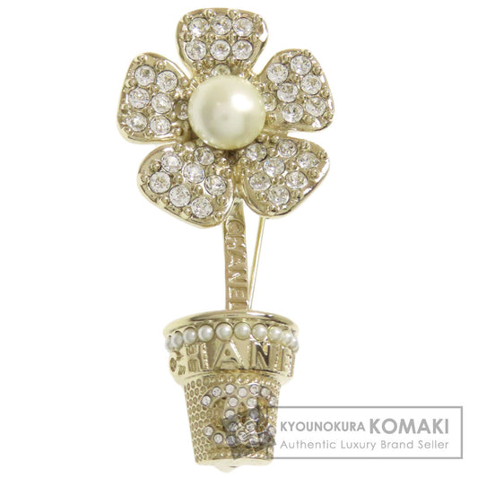 CHANEL シャネル フラワー ブローチ 金属製 レディース 中古