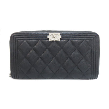 CHANEL シャネル ボーイ シャネル シルバー金具 長財布（小銭入れあり） カーフ レディース 中古