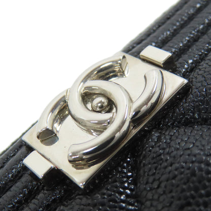 CHANEL シャネル ボーイ シャネル シルバー金具 長財布（小銭入れあり） カーフ レディース 中古