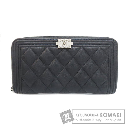 CHANEL シャネル ボーイ シャネル シルバー金具 長財布（小銭入れあり） カーフ レディース 中古