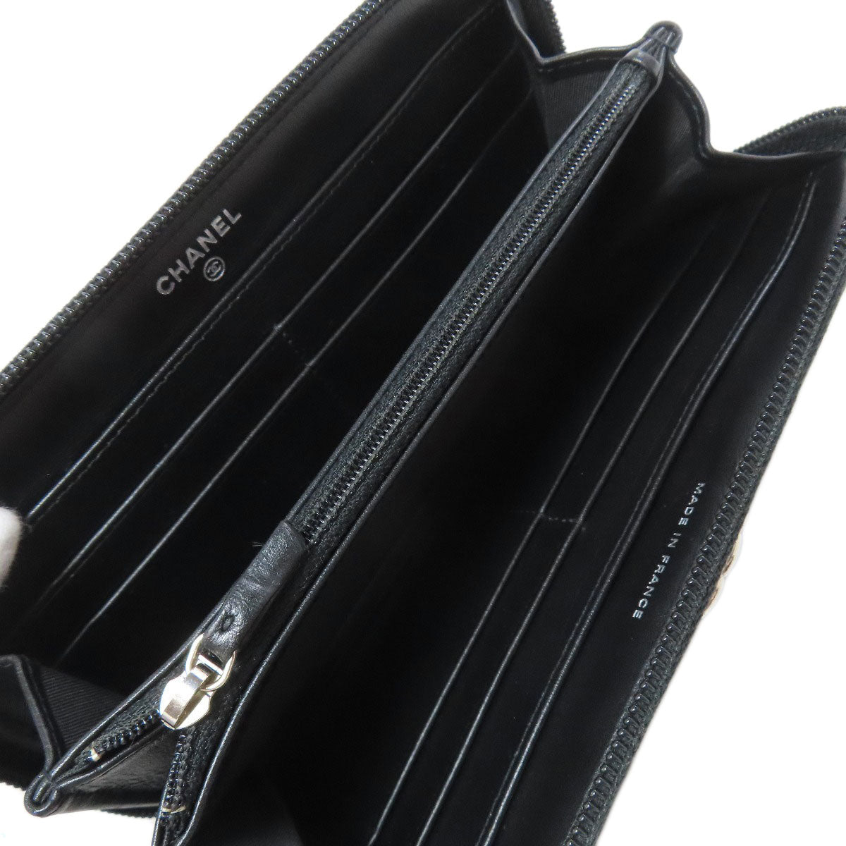 CHANEL シャネル ボーイ シャネル シルバー金具 長財布（小銭入れあり） カーフ レディース 中古