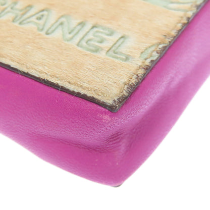 CHANEL シャネル チェーンショルダーポーチ アクセサリーポーチ ハラコ レディース 中古