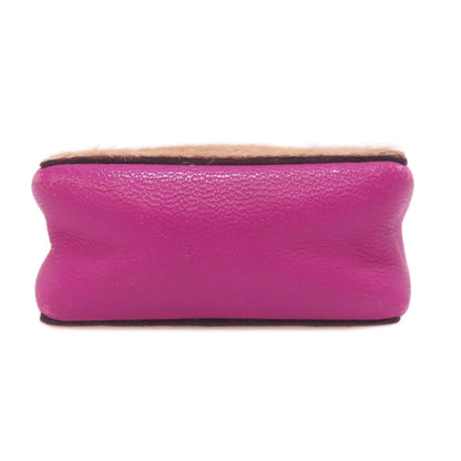 CHANEL シャネル チェーンショルダーポーチ アクセサリーポーチ ハラコ レディース 中古