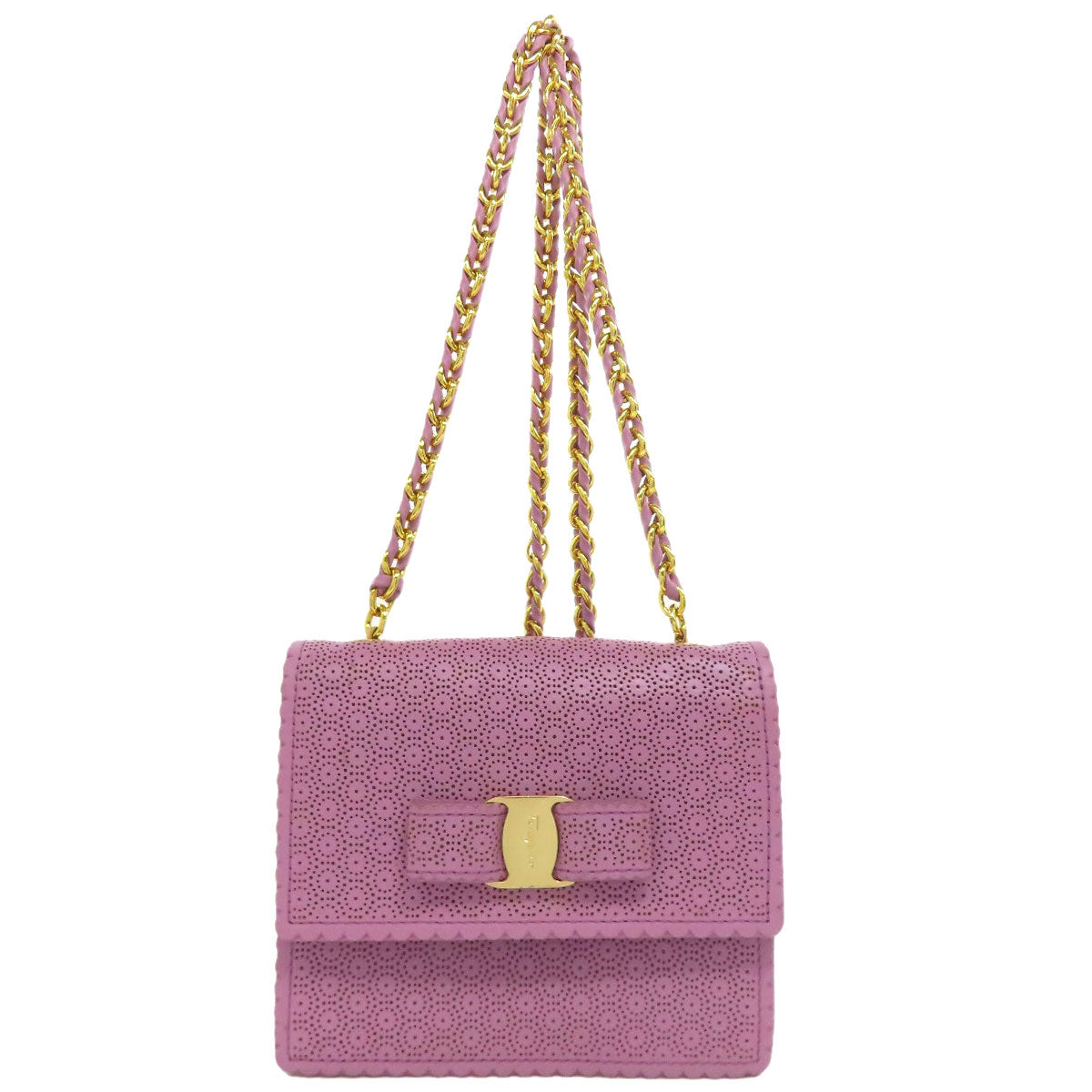 Salvatore Ferragamo サルヴァトーレフェラガモ ヴァラリボン ショルダーバッグ レザー レディース 中古