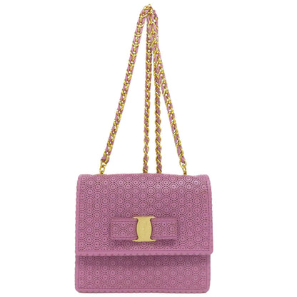 Salvatore Ferragamo サルヴァトーレフェラガモ ヴァラリボン ショルダーバッグ レザー レディース 中古