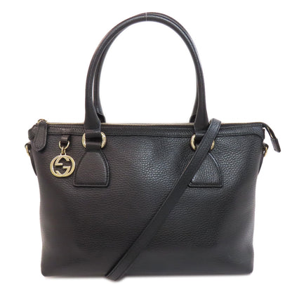 GUCCI グッチ 449659 アウトレット インターロッキングGチャーム ハンドバッグ レザー レディース 中古