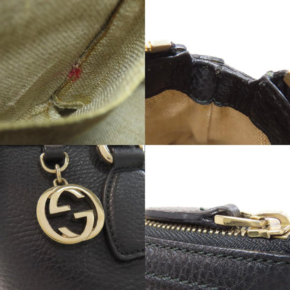 GUCCI グッチ 449659 アウトレット インターロッキングGチャーム ハンドバッグ レザー レディース 中古