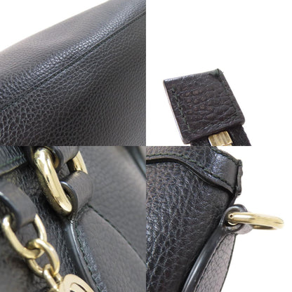 GUCCI グッチ 449659 アウトレット インターロッキングGチャーム ハンドバッグ レザー レディース 中古