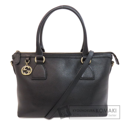 GUCCI グッチ 449659 アウトレット インターロッキングGチャーム ハンドバッグ レザー レディース 中古