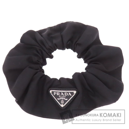 PRADA プラダ シュシュ ロゴ金具 ヘアアクセサリー ナイロン レディース 中古