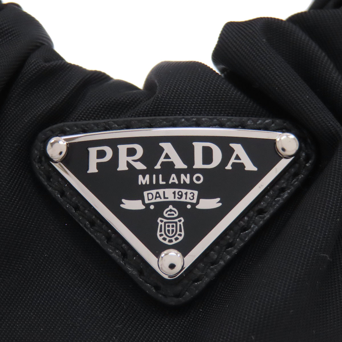 PRADA プラダ シュシュ ロゴ金具 ヘアアクセサリー ナイロン レディース 中古