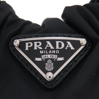 PRADA プラダ シュシュ ロゴ金具 ヘアアクセサリー ナイロン レディース 中古