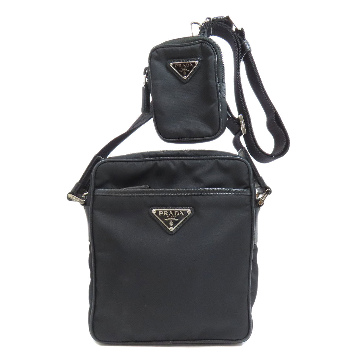 PRADA プラダ ロゴ金具 ショルダーバッグ ナイロン レディース 中古