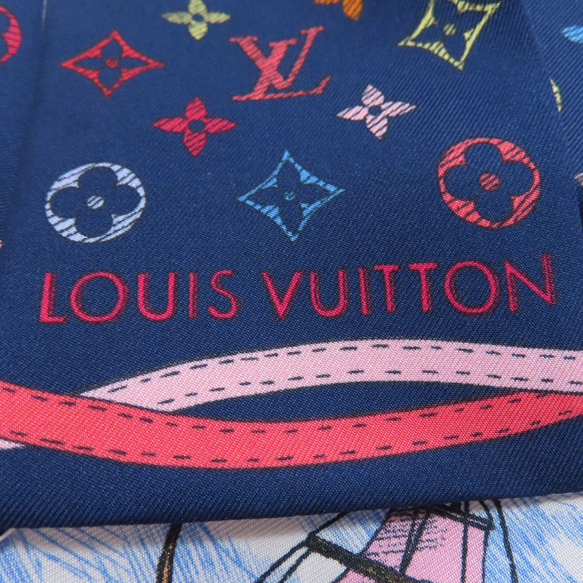 LOUIS VUITTON ルイヴィトン M77681 バンドー スカーフ シルク レディース 中古