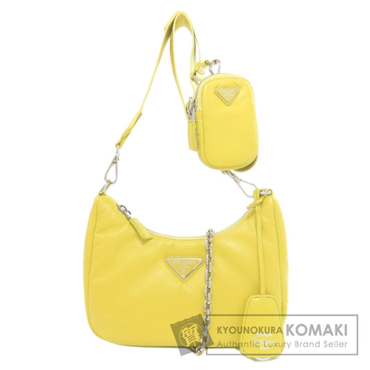 PRADA プラダ ロゴ金具 ショルダーバッグ カーフ レディース 中古