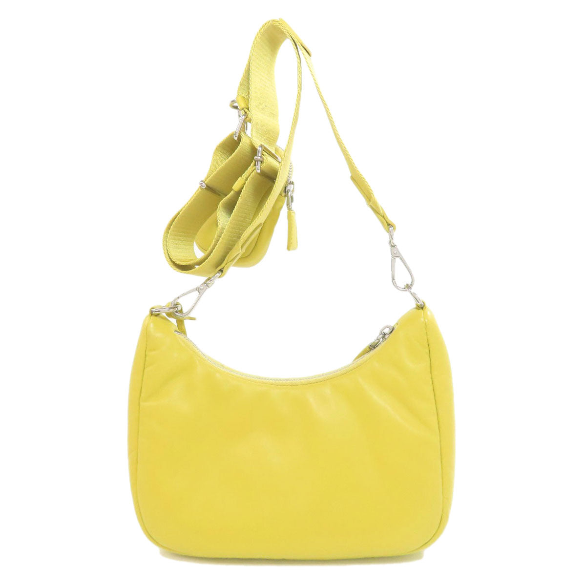 PRADA プラダ ロゴ金具 ショルダーバッグ カーフ レディース 中古