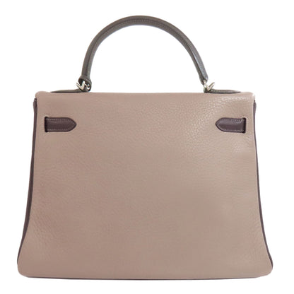 HERMES エルメス ケリー32 内縫い トリコロール シルバー金具 ハンドバッグ トリヨン レディース 中古