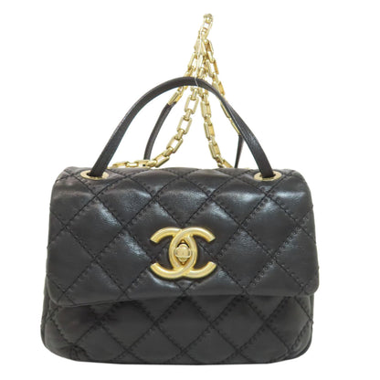 CHANEL シャネル マトラッセ 2WAY ゴールド金具 ハンドバッグ カーフ レディース 中古