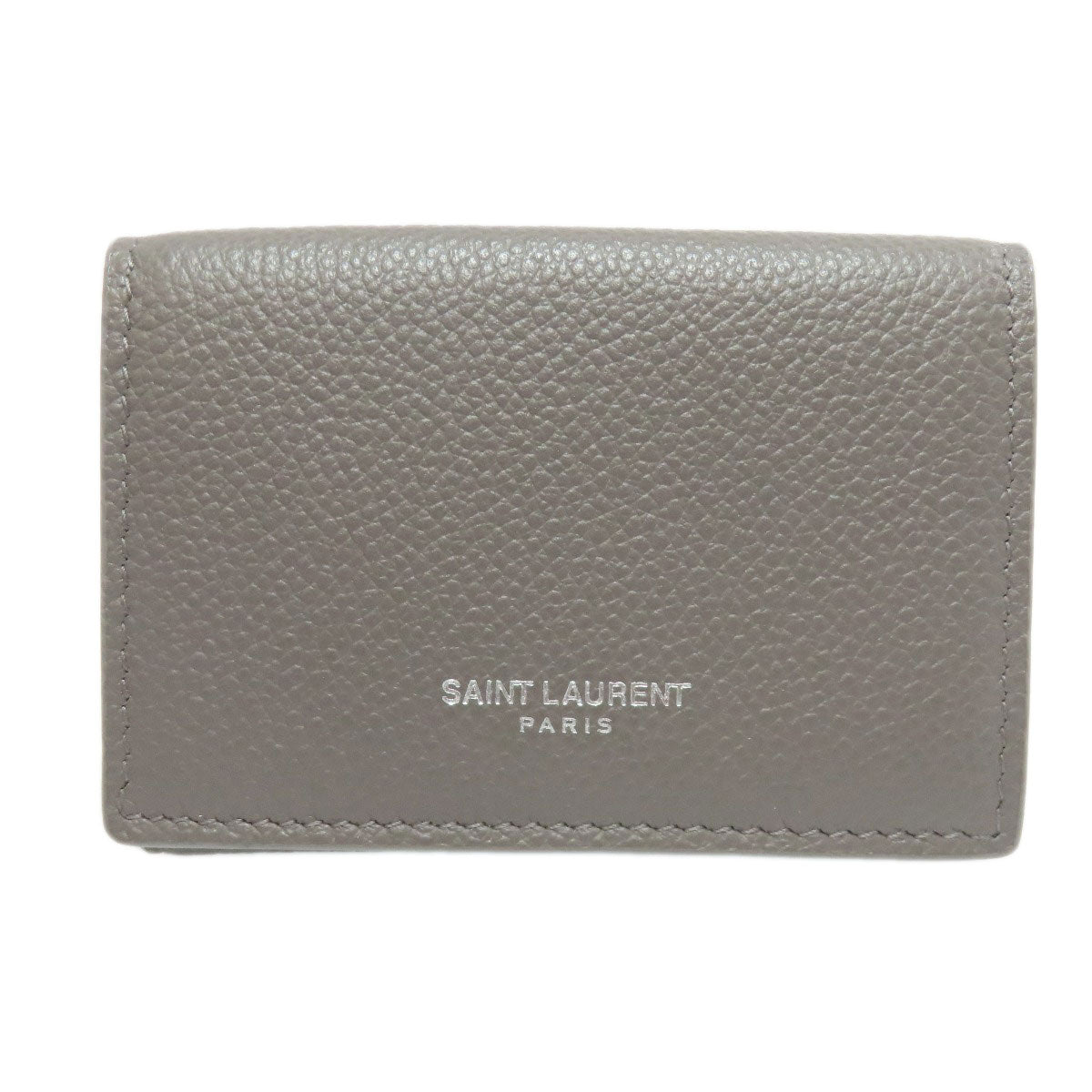 SAINT LAURENT サンローラン 三つ折り ロゴ 二つ折り財布（小銭入れあり） レザー レディース 中古
