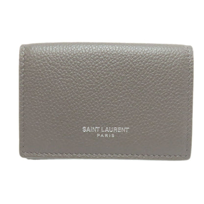 SAINT LAURENT サンローラン 三つ折り ロゴ 二つ折り財布（小銭入れあり） レザー レディース 中古