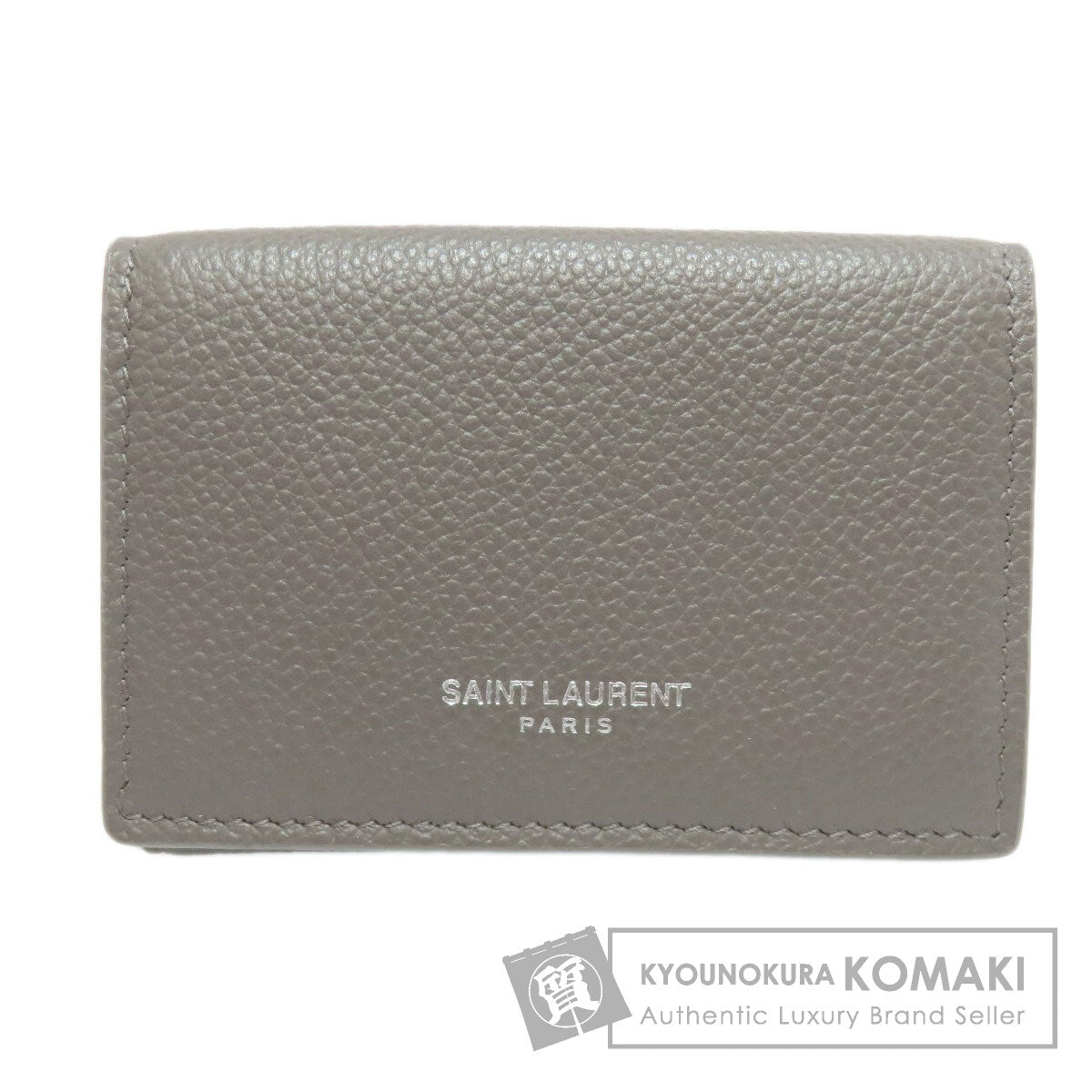 SAINT LAURENT サンローラン 三つ折り ロゴ 二つ折り財布（小銭入れあり） レザー レディース 中古