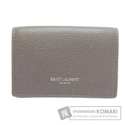SAINT LAURENT サンローラン 三つ折り ロゴ 二つ折り財布（小銭入れあり） レザー レディース 中古