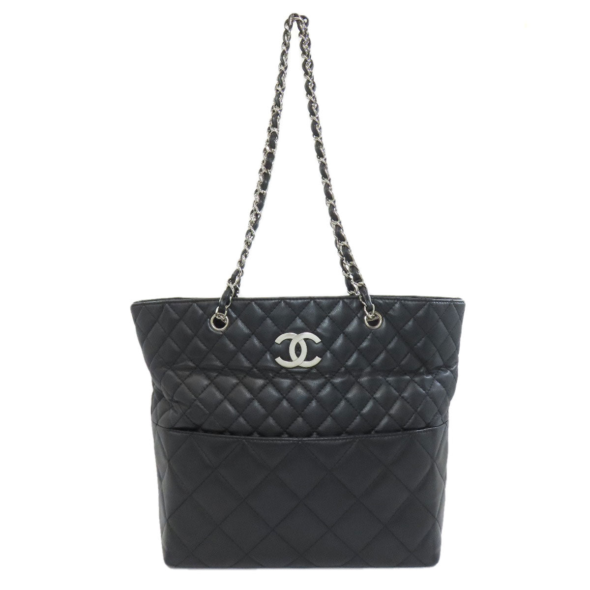 CHANEL シャネル マトラッセ ココマーク トートバッグ ラムスキン レディース 中古