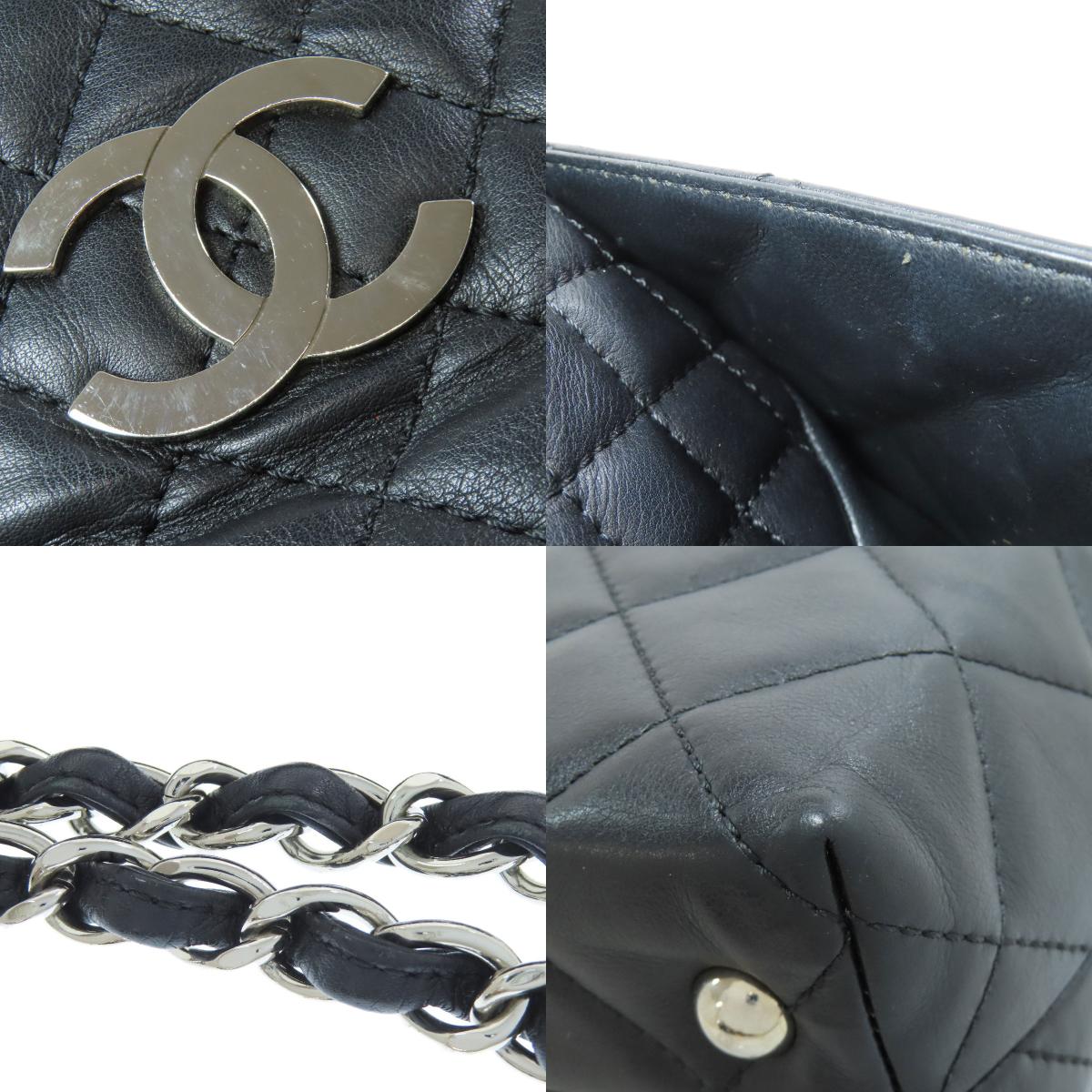 CHANEL シャネル マトラッセ ココマーク トートバッグ ラムスキン レディース 中古