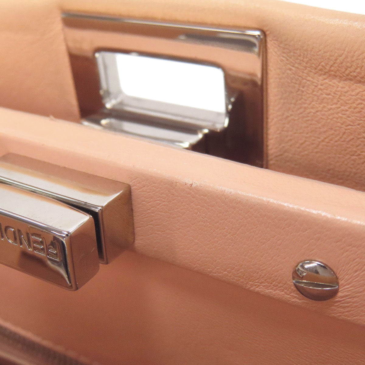 FENDI フェンディ ピーカブーミニ フラワー 2WAY ハンドバッグ カーフ レディース 中古