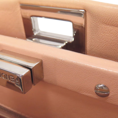 FENDI フェンディ ピーカブーミニ フラワー 2WAY ハンドバッグ カーフ レディース 中古