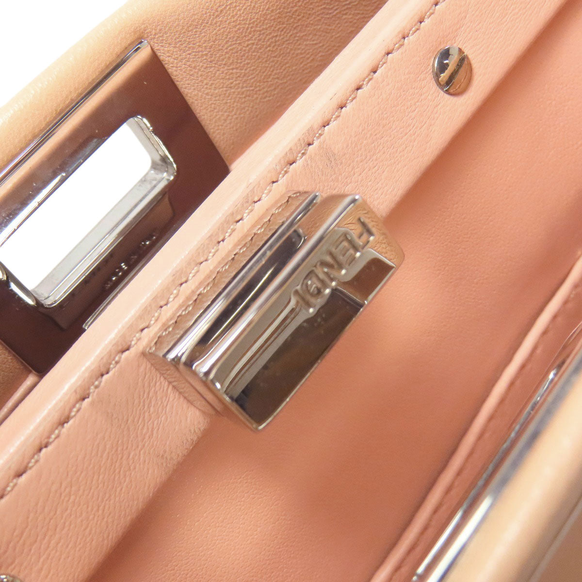 FENDI フェンディ ピーカブーミニ フラワー 2WAY ハンドバッグ カーフ レディース 中古
