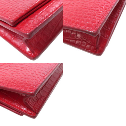 YVES SAINT LAURENT イヴ・サンローラン チェーンウォレット 型押し 長財布（小銭入れあり） レザー レディース 中古