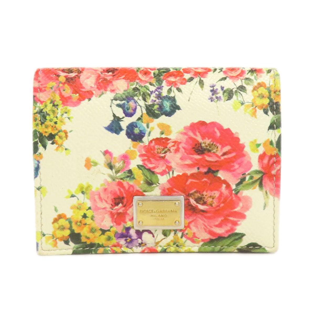 Dolce&Gabbana ドルチェアンドガッバーナ フラワー カードケース レザー レディース 中古