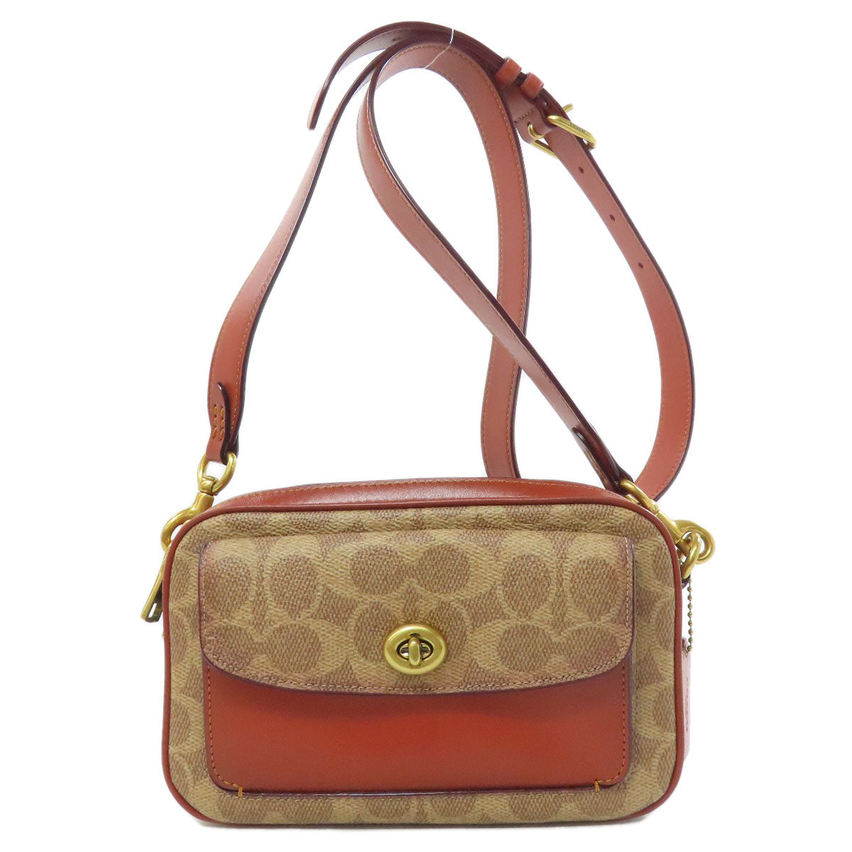 COACH コーチ C0694 シグネチャー ショルダーバッグ PVC レディース 中古