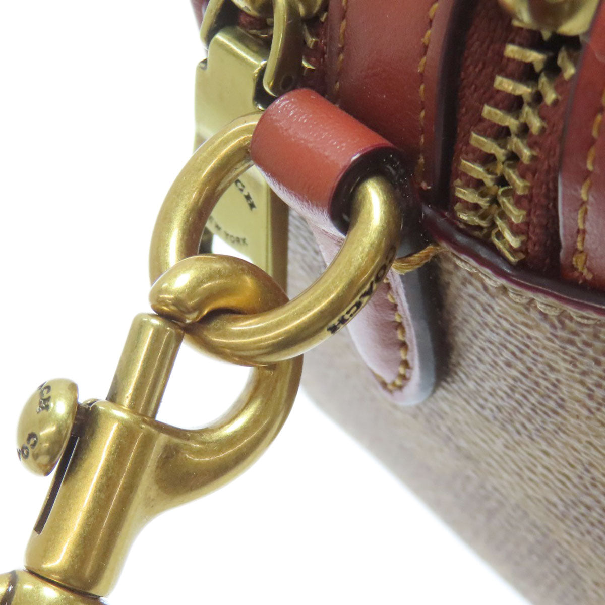 COACH コーチ C0694 シグネチャー ショルダーバッグ PVC レディース 中古
