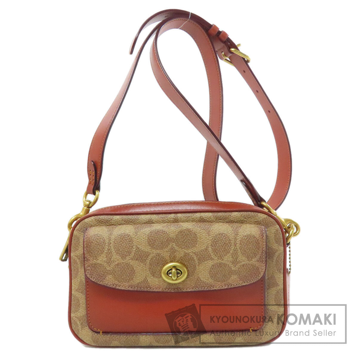 COACH コーチ C0694 シグネチャー ショルダーバッグ PVC レディース 中古