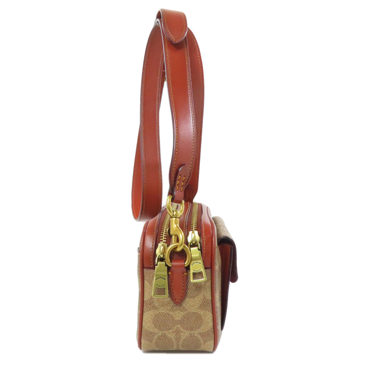 COACH コーチ C0694 シグネチャー ショルダーバッグ PVC レディース 中古