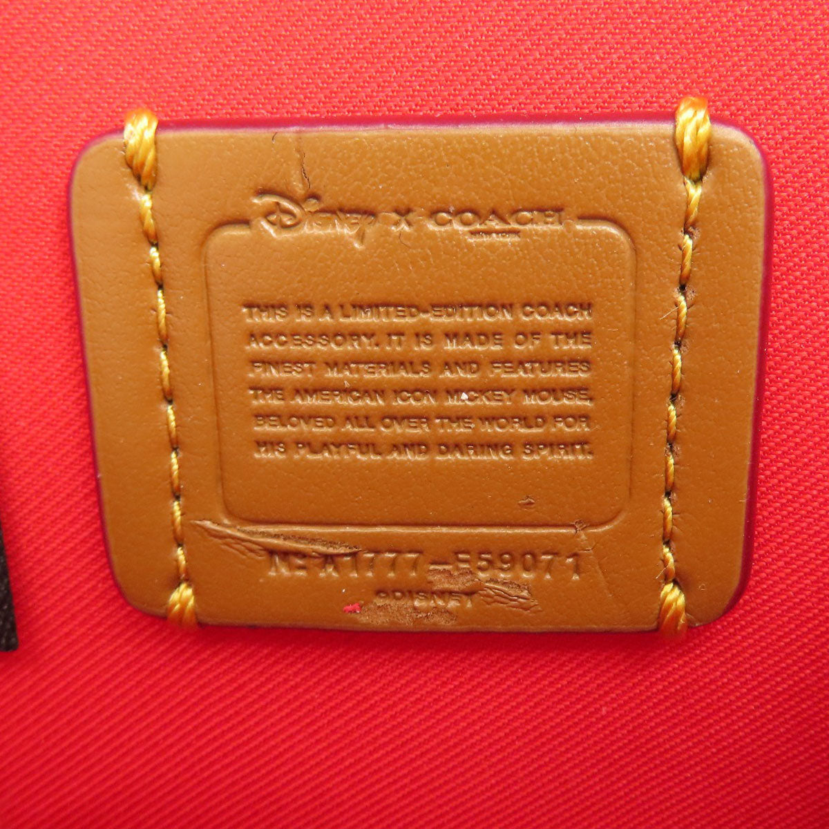 COACH コーチ F59071 ディズニーコラボ ミッキー コインケース レザー レディース 中古