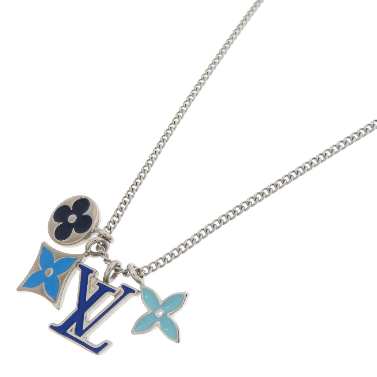LOUIS VUITTON ルイヴィトン M00917 モノグラム ペンダント・LV インスティンクト エナメル ネックレス 金属製 レディース 中古
