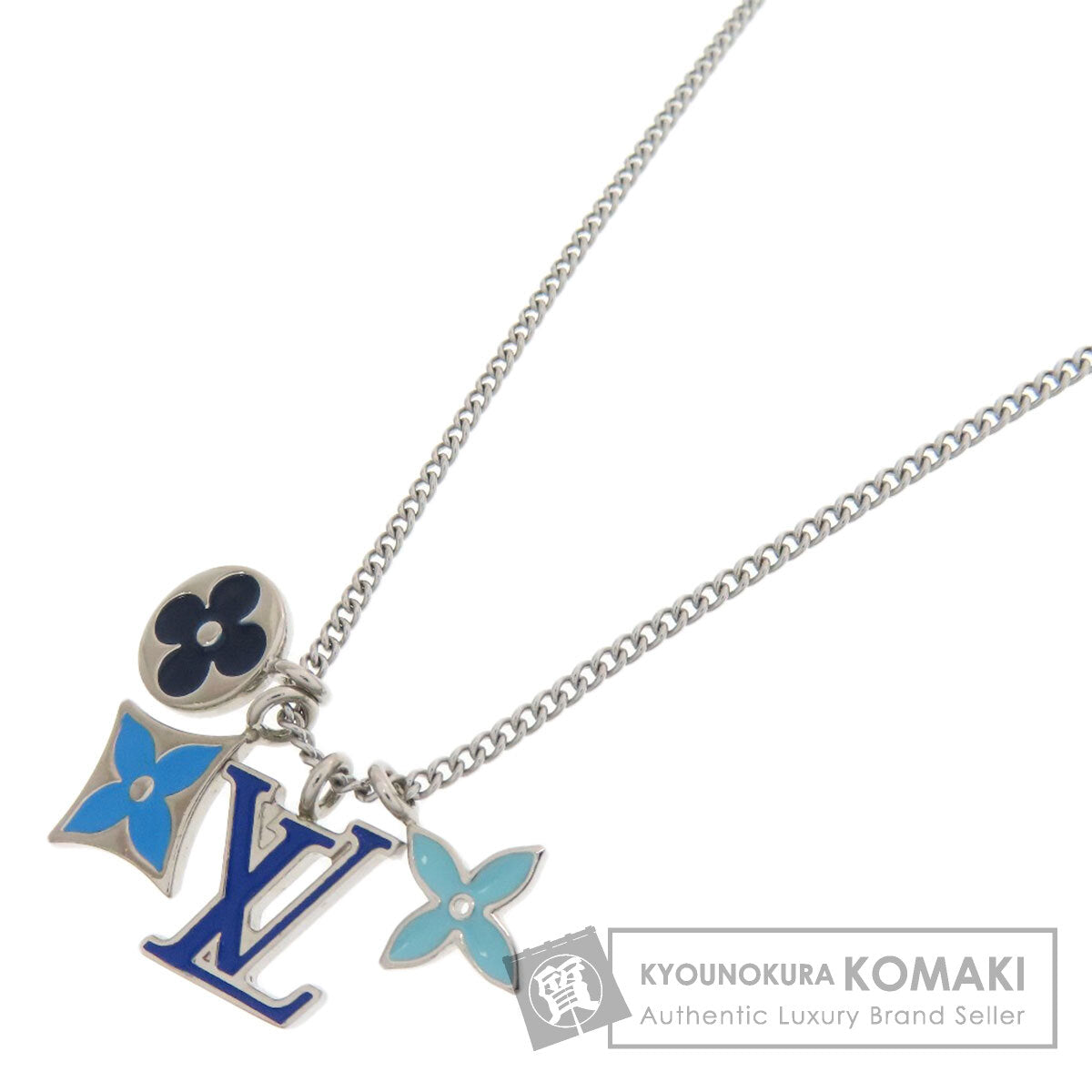 LOUIS VUITTON ルイヴィトン M00917 モノグラム ペンダント・LV インスティンクト エナメル ネックレス 金属製 レディース 中古