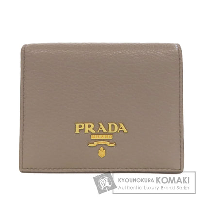 PRADA プラダ ロゴ 二つ折り財布（小銭入れあり） レザー レディース 中古