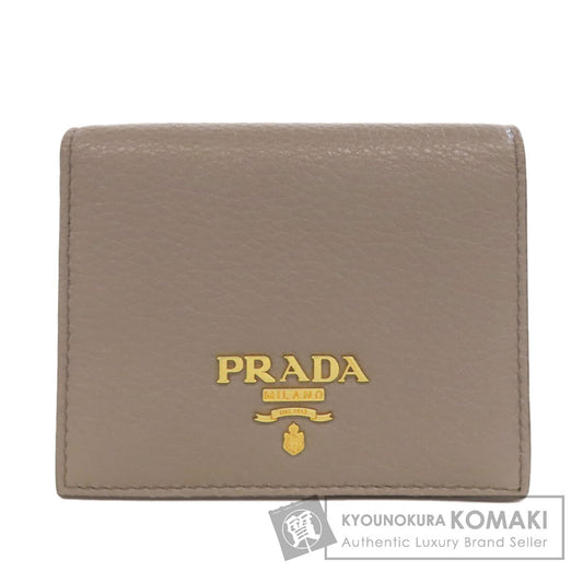 PRADA プラダ ロゴ 二つ折り財布（小銭入れあり） レザー レディース 中古