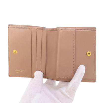 PRADA プラダ ロゴ 二つ折り財布（小銭入れあり） レザー レディース 中古