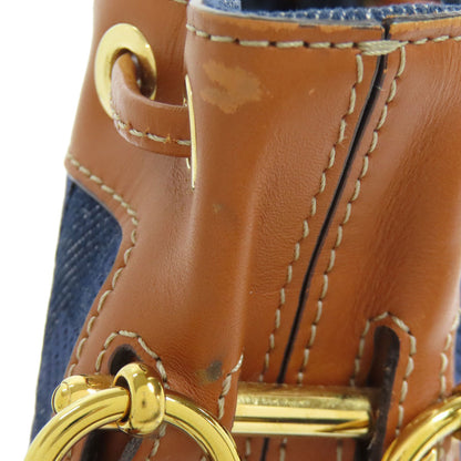FENDI フェンディ モン トレゾール ミニ 巾着ショルダー ショルダーバッグ デニム レディース 中古
